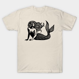 Woodcut Mermaid T-Shirt